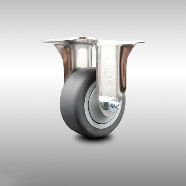 3 Inch 316SS Thermoplastic Rubber Wheel Rigid Top Plate Caster